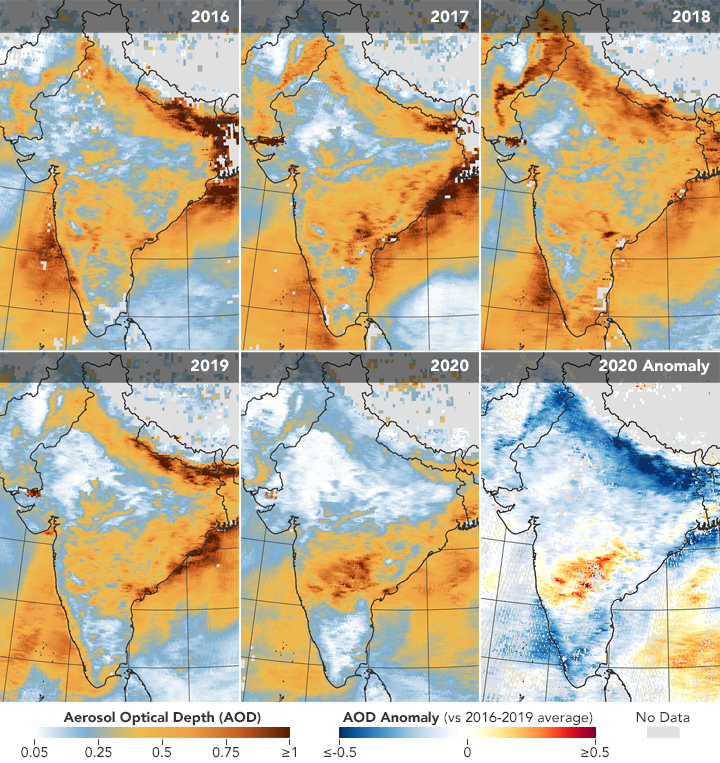 Przestrzenna zmienność optycznej gęstości aerozolu atmosferycznego nad Indiami, zmierzona przy pomocy pomiarów satelitarnyc