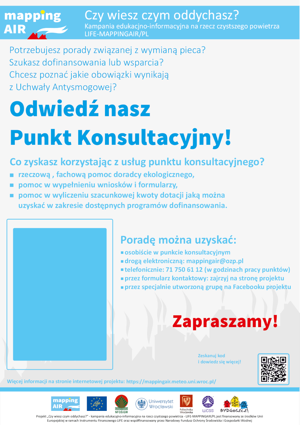 Punkty konsultacyjne - plakat dla aglomeracji wrocławskiej