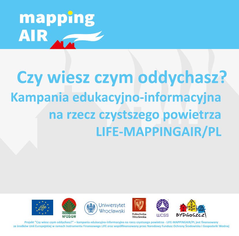 Ulotka informująca o Projekcie LIFE-MAPPINGAIR/PL