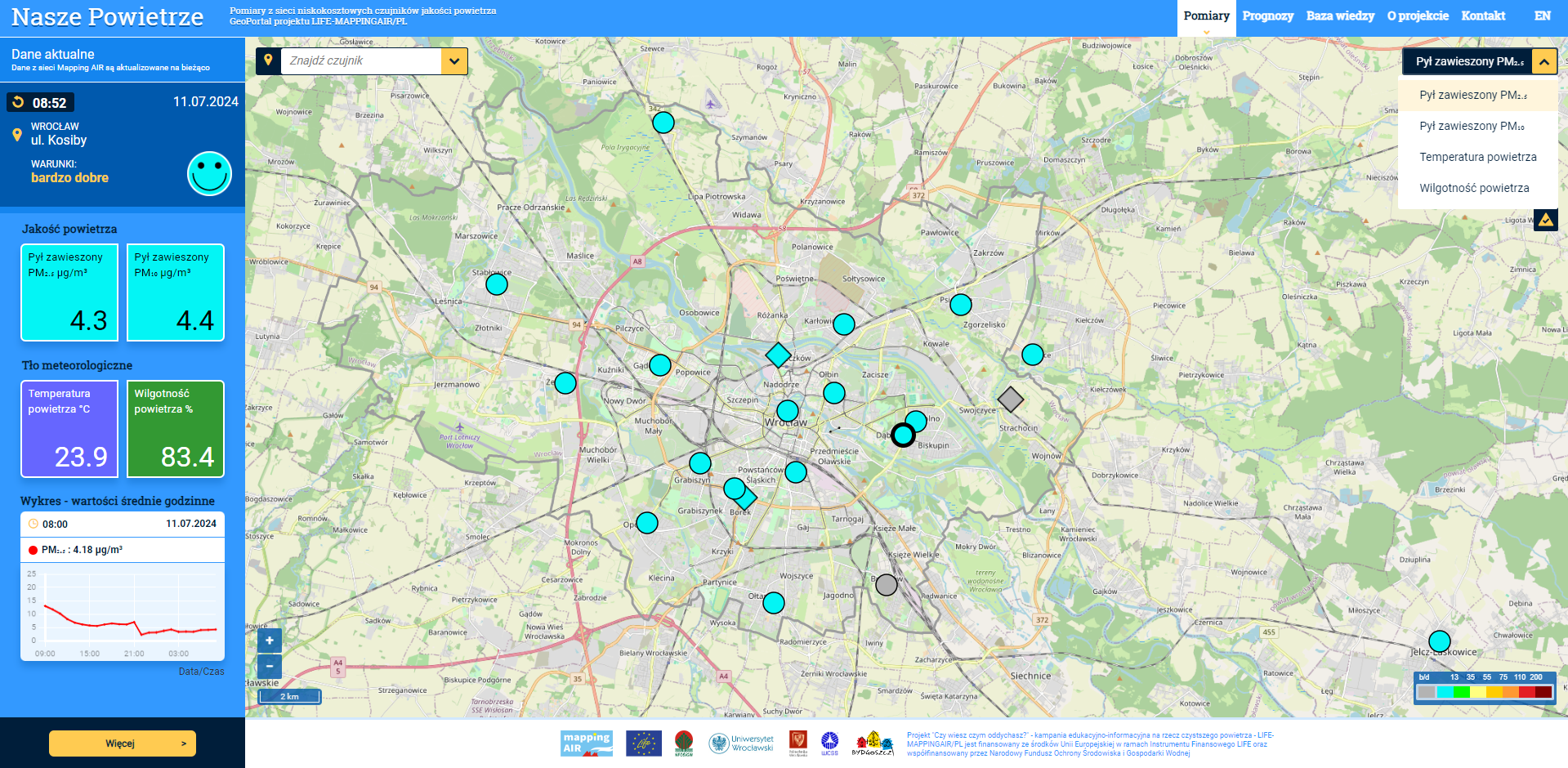 Geoportal „Nasze Powietrze”. Data dostępu 11.07.2024 r.