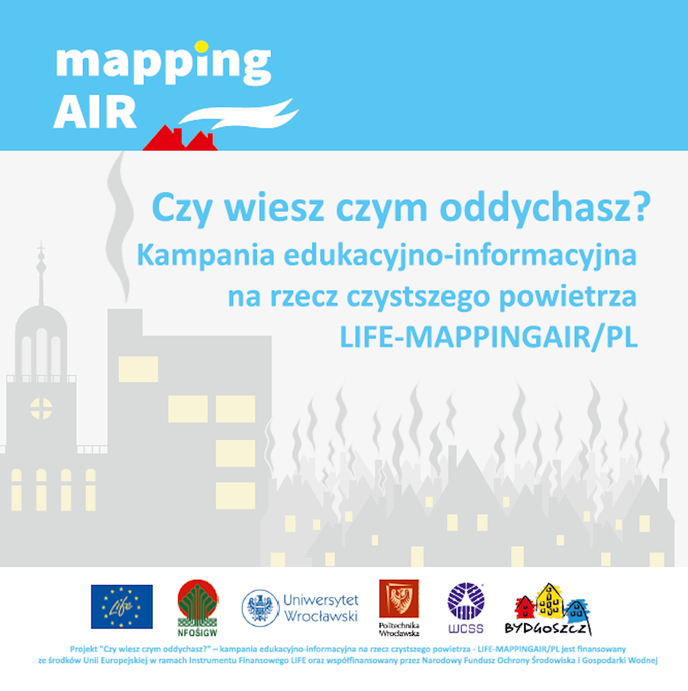 Ulotka informująca o Projekcie LIFE-MAPPINGAIR/PL