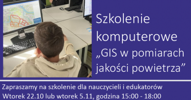 GIS w pomiarach jakości powietrza – warsztaty dla nauczycieli