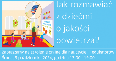 Jak rozmawiać z dziećmi o jakości powietrza? – warsztaty on-line