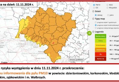 Przekroczenie poziomu informowania i ryzyko dalszych przekroczeń dla PM10