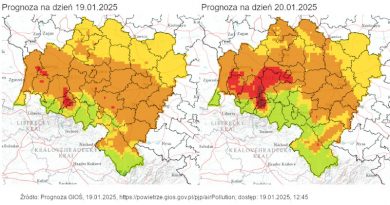 Uwaga! Przekroczenie poziomu informowania i ryzyko dalszych przekroczeń dla PM10