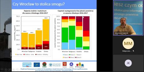 DFN 2022 dzień czwarty, zajęcia online "Jakość powietrza we Wrocławiu"